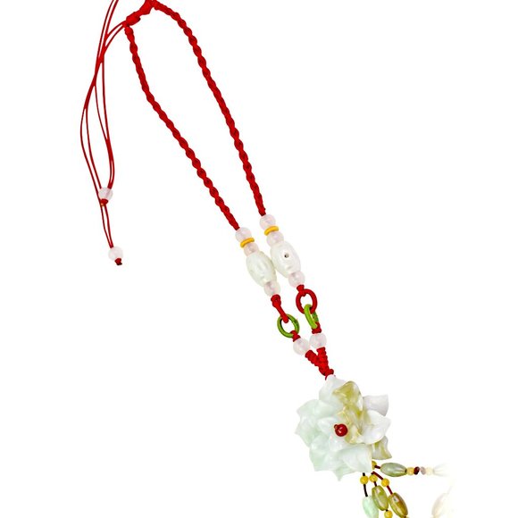 Chrysanthemum Flower Jade Necklace Pendant - Picture 2 of 5